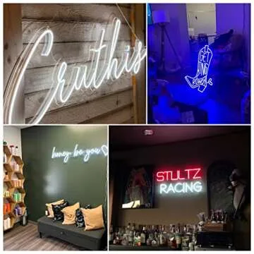 Custom Neon Signs,Personalized Large Led Neon Lights Sign, Neon Sign Customizable for Wedding Wall Decor Bedroom Birthday Party Bar Shop Logo Custom Name Neon (Optional 10" to 60")