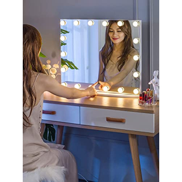 LUXFURNI Hollywood Vanity Mirror with LED Lighting