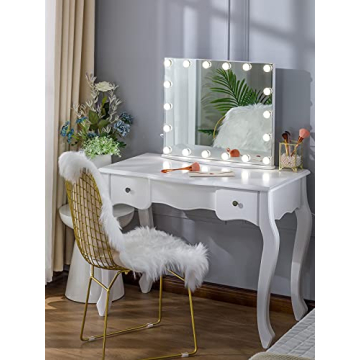 LUXFURNI Hollywood Vanity Mirror with LED Lighting