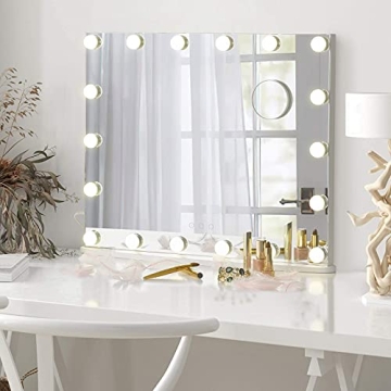 LUXFURNI Hollywood Vanity Mirror with LED Lighting