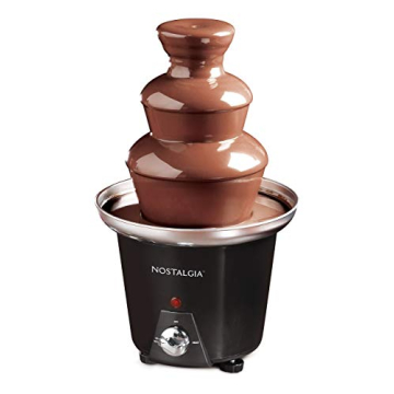 Nostalgia 3 Tier Electric Chocolate Fondue Fountain Machine for Parties - Melts Cheese, Queso, Candy, and Liqueur - Dip Strawberries, Apple Wedges, Vegetables, and More - 24-Ounce - Black, Small