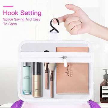 Slopehill Premium Travel Toiletry Bag - TSA Approved Hanging Organizer for Men and Women - Waterproof, Spacious, and Durable - Ideal for Full-Sized Toiletries - Conveniently Hangs in Bathroom & Shower