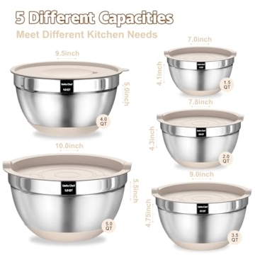 Umite Chef Mixing Bowls Set with Airtight Lids