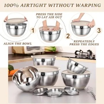Umite Chef Mixing Bowls Set with Airtight Lids