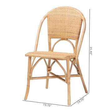 bali & pari Jaylyn Natural Rattan Dining Chair