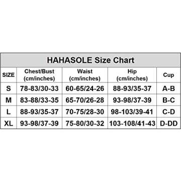 HAHASOLE Women's Sexy Ribbed Bandeau Bikini Set in Blue