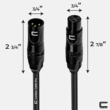 Balanced XLR Cable Male to Female - 50 Feet Black - Pro 3-Pin Microphone Connector for Powered Speak...