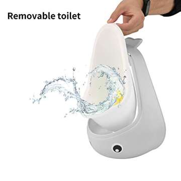 Whale Potty Training Urinal for Boys with Funny Aiming Target, Toddler Boy Toilet Pee Trainer - Gray