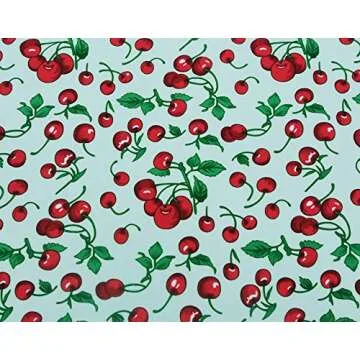 COCOSHIP 50s Retro Light Aqua Vintage Flattering Cherry Print One Piece Swimsuit Bathing Suit 4XL(US14)