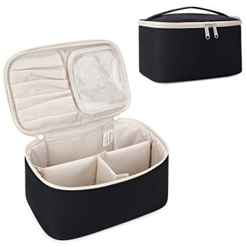 Compact Travel Makeup Bag with Brush Storage for Women