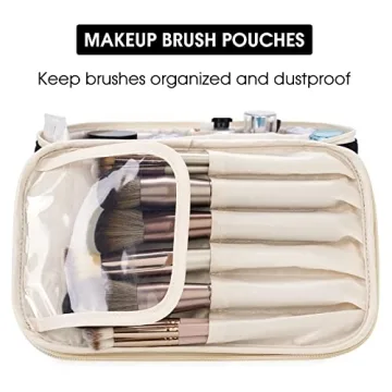Compact Travel Makeup Bag with Brush Storage for Women
