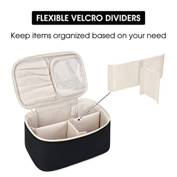 Compact Travel Makeup Bag with Brush Storage for Women