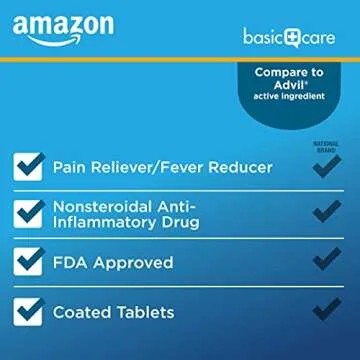 Amazon Basic Care Ibuprofen Tablets for Pain Relief