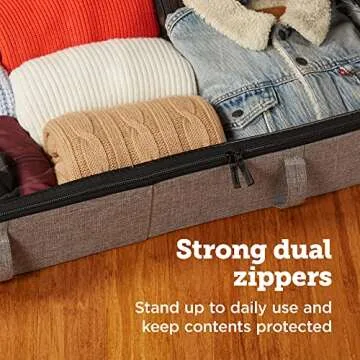 storageLAB Under Bed Storage Containers, Closet Organizers and Storage Bins, 2 Pack Underbed Clothes Storage Organizer with Sturdy Handles for use Under the Bed, End of Bed, Bed Accessories, Comforter