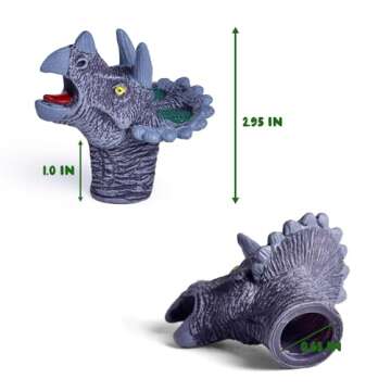 10 PCS Dinosaur Finger Puppets for Kids, Dino Finger Toys Birthday Gift for Party Decorations,10 Types of Dinosaur Party Favors for Boys, Kids Prize Box, Goodie Stuffers Dinosaurs Toys for Kids 1-5