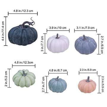 24 Pcs Bulk Assorted Rustic Harvest Artificial Pumpkins Foam Pumpkin in White Orange Green Teal for ...