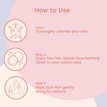 White Rabbit - Pink Guava Pore Refining Toner - 6.76 Fl Oz with PHA & BHA, Hyaluronic Acid - Removes Dead Skin Cells - Moisturizing - for Tighter, Brighter, Smoother Skin - Korean Skincare