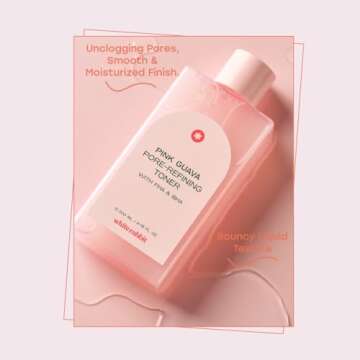 White Rabbit - Pink Guava Pore Refining Toner - 6.76 Fl Oz with PHA & BHA, Hyaluronic Acid - Removes Dead Skin Cells - Moisturizing - for Tighter, Brighter, Smoother Skin - Korean Skincare