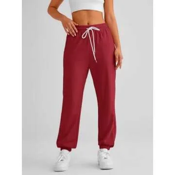 AUTOMET Women's Stylish Cinch Bottom Sweatpants with Pockets