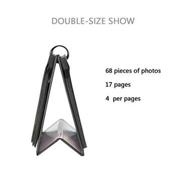 68 Pockets Mini Photo Album for Fujifilm Instax Mini 7s 8 8+ 9 25 26 50s 70 90/ Instax SP 1/ Polaroid PIC-300P/ Polaroid Z2300/ LG PD 233/ LG PD 239/ Name Card (Black)