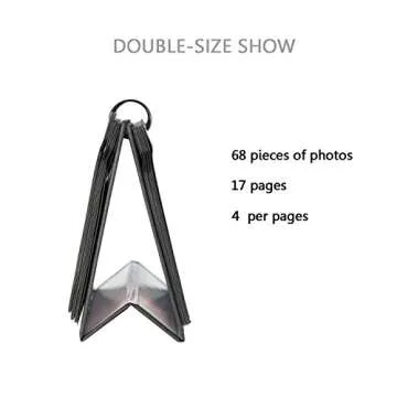 68 Pockets Mini Photo Album for Fujifilm Instax Mini 7s 8 8+ 9 25 26 50s 70 90/ Instax SP 1/ Polaroid PIC-300P/ Polaroid Z2300/ LG PD 233/ LG PD 239/ Name Card (Black)