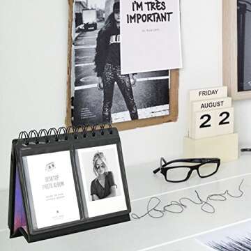 68 Pockets Mini Photo Album for Fujifilm Instax Mini 7s 8 8+ 9 25 26 50s 70 90/ Instax SP 1/ Polaroid PIC-300P/ Polaroid Z2300/ LG PD 233/ LG PD 239/ Name Card (Black)