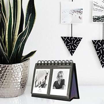 68 Pockets Mini Photo Album for Fujifilm Instax Mini 7s 8 8+ 9 25 26 50s 70 90/ Instax SP 1/ Polaroid PIC-300P/ Polaroid Z2300/ LG PD 233/ LG PD 239/ Name Card (Black)