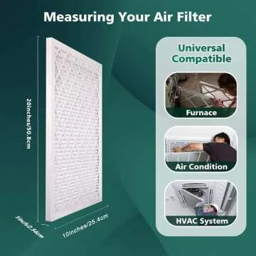 UBeesize Air Filter 10x20x1 (9-Pack), MERV 13 MPR 1800 AC/HVAC Furnace Filters,Deep Pleated Air Cleaner, (Actual Size 9.5" x 19.5" x 0.75"),1x Reusable ABS Frame+9 x Filter,Breathe Fresher