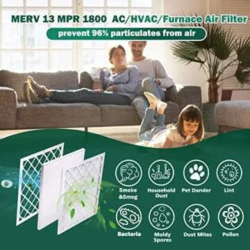 UBeesize Air Filter 10x20x1 (9-Pack), MERV 13 MPR 1800 AC/HVAC Furnace Filters,Deep Pleated Air Cleaner, (Actual Size 9.5" x 19.5" x 0.75"),1x Reusable ABS Frame+9 x Filter,Breathe Fresher