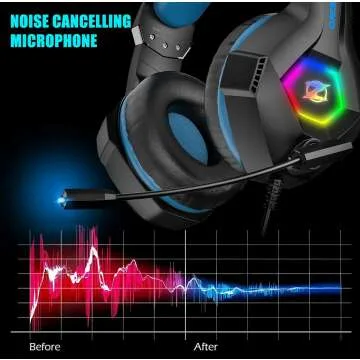 Ozeino Gaming Headset with RGB LED & 7.1 Sound