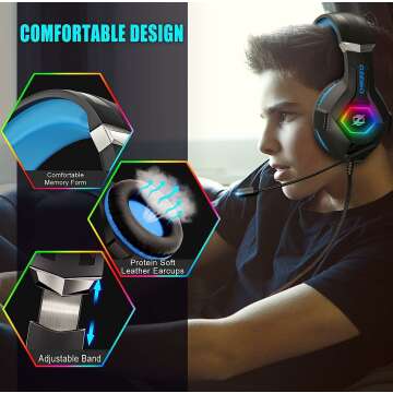 Ozeino Gaming Headset with RGB LED & 7.1 Sound