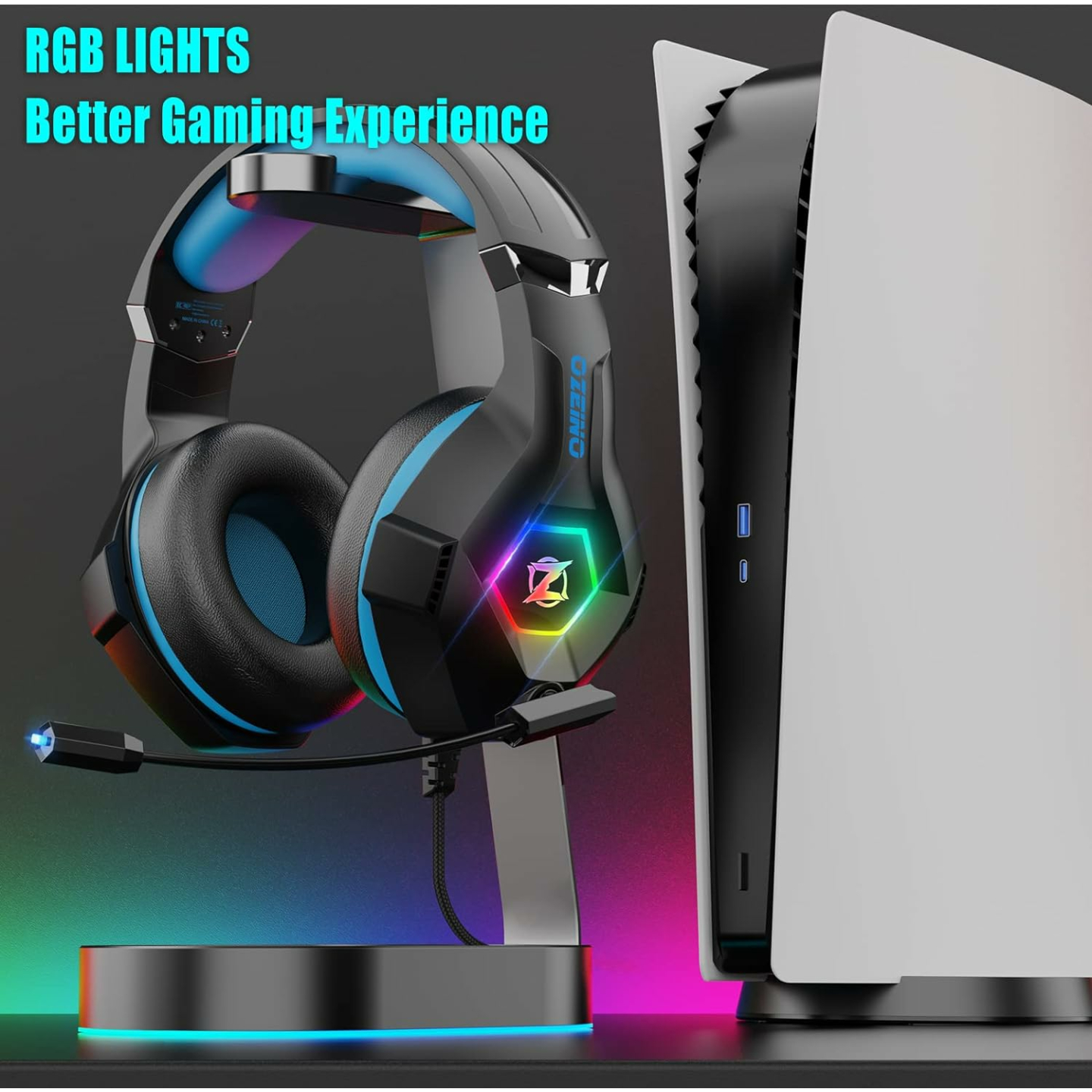 Ozeino Gaming Headset with RGB LED & 7.1 Sound