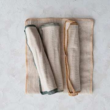 Premium Cotton Double Embroidered Edge Burp Cloth Set