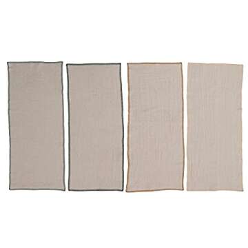 Premium Cotton Double Embroidered Edge Burp Cloth Set