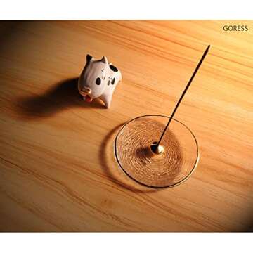 GORESS Incense Cone Burner, Modern Incense Stick Holders with Glass Ash Tray Drip Shape Holder for Meditation, Yoga Traning, Home Decor,Gift