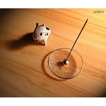 GORESS Incense Cone Burner, Modern Incense Stick Holders with Glass Ash Tray Drip Shape Holder for Meditation, Yoga Traning, Home Decor,Gift