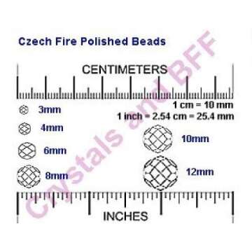 6mm (68 Beads) Garnet (Deep Red), Czech Fire Polished Round Faceted Glass Beads, 16 inch Strand