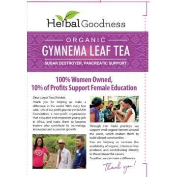 Gymnema Leaf Tea | 100% Organic Herbal Tea for Healthy Metabolism | Natural Sweet Cravings Support | Caffeine-Free, Keto-Friendly, Vegan, Gluten & GMO-Free | 24 Unbleached Tea Bags