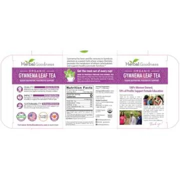 Gymnema Leaf Tea | 100% Organic Herbal Tea for Healthy Metabolism | Natural Sweet Cravings Support | Caffeine-Free, Keto-Friendly, Vegan, Gluten & GMO-Free | 24 Unbleached Tea Bags