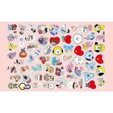 YEESACG 61 Pack Cute BTS Stickers for All Ages