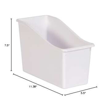 Teacher Created Resources® White Plastic Book Bin - Perfect Organizer for Books and More!