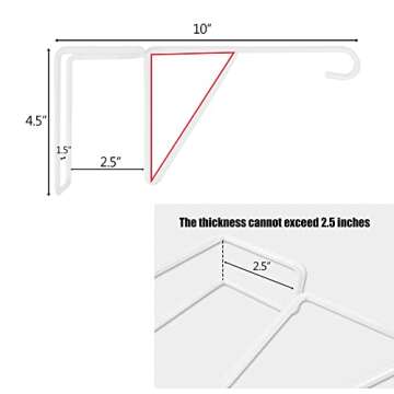 YEXEXINM 6 Pack Vinyl Fence Hooks - 5 x 10 inches Durable Patio Hooks Coated Steel Fence Hangers for...