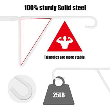 YEXEXINM 6 Pack Vinyl Fence Hooks - 5 x 10 inches Durable Patio Hooks Coated Steel Fence Hangers for Indoor & Outdoor Hanging Plants, Planters,Bird Feeders, Lights, Basket, Decoration White