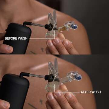 Wush Pro by Black Wolf - The Original Deluxe Water Powered Ear Cleaner with 6 Reusable Replacement Tips by Black Wolf - Safe & Effective for Ear Wax Buildup - Electric Ear Wax Removal Kit (Black)