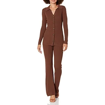 Stylish Constance Button-Down Sweater in Chocolate