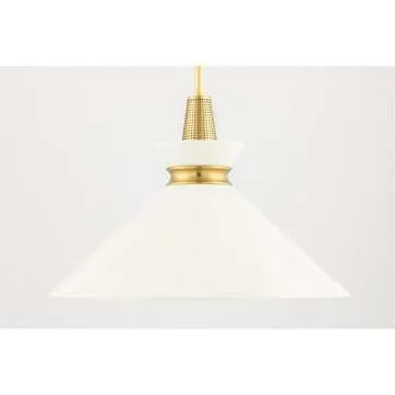 Mitzi Kiki Pendant - Elegant Aged Brass and Cream Light
