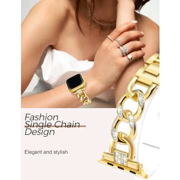 JR.DM Gold Watch Bands for Apple Watch 38mm 40mm 41mm