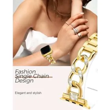 JR.DM Gold Watch Bands for Apple Watch 38mm 40mm 41mm