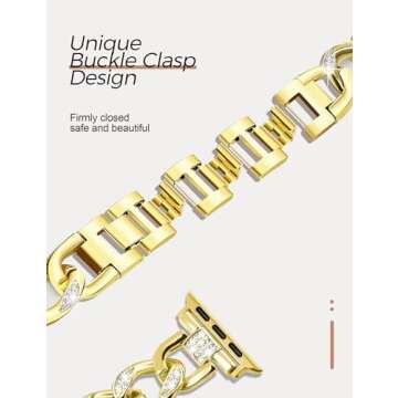 JR.DM Gold Watch Bands for Apple Watch 38mm 40mm 41mm