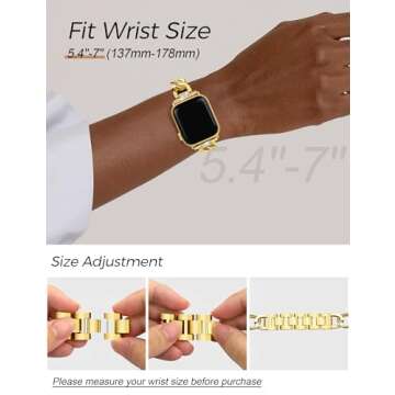 JR.DM Gold Watch Bands for Apple Watch 38mm 40mm 41mm